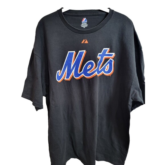 MLB New York Mets Black T-Shirt 2XL Majestic - Picture 1 of 6